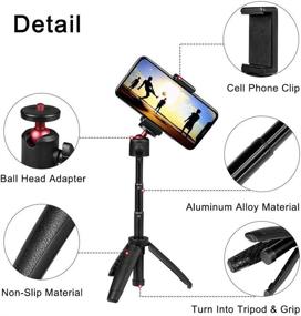 img 3 attached to 📸 Versatile Black Extendable Mini Tripod for Action Cameras and Smartphone Vlogging
