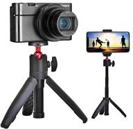 📸 versatile black extendable mini tripod for action cameras and smartphone vlogging logo