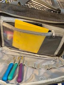img 7 attached to Маленькая большая сумка для вязания крючком LUXJA, сумка для хранения пряжи для небольших незавершенных проектов, крючки для вязания и другие аксессуары, фиолетовый