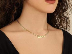 img 2 attached to TinyName Custom Name Necklace Personalized 18K Gold Plated Nameplate Customized Jewelry Gift For Women