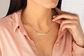 img 3 attached to TinyName Custom Name Necklace Personalized 18K Gold Plated Nameplate Customized Jewelry Gift For Women