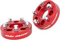 🚙 rough country 1.5-inch wheel spacers (fits) 1987-2006 jeep wrangler tj yj/cherokee xj/grand cherokee zj, 5x4.5 pair - 1090red логотип