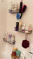 img 1 attached to Organize Your Bathroom With AmazerBath Shower Caddy Shelf: 2 Pack Adhesive, Rustproof Stainless Steel Wall Mounted Shelf With Hooks For Ultimate Storage review by John Mahfood