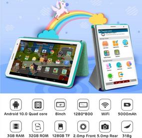 img 3 attached to Планшеты на Android 10.0 дюймов с клавиатурой и мышью, 2 в 1 - 4 ГБ ОЗУ, 64 ГБ ПЗУ (расширяемое до 128 ГБ), двойная камера, Bluetooth, планшетный компьютер Google Certified GMS (10", только WiFi, красный)