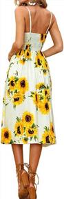 img 3 attached to Flirty And Fun: PIZOFF Women'S Summer Floral Midi Dress With Backless Design And Handy Pockets