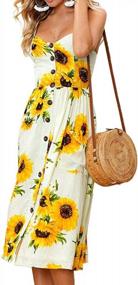 img 2 attached to Flirty And Fun: PIZOFF Women'S Summer Floral Midi Dress With Backless Design And Handy Pockets
