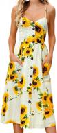 flirty and fun: pizoff women's summer floral midi dress with backless design and handy pockets логотип