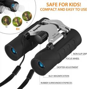 img 2 attached to Gifts For Kids: Obuby Real Binoculars With 8X21 High-Resolution Optics - Compact Toy Binocular For Bird Watching, Travel, Camping - Ideal For Boys And Girls Aged 3-12 Years