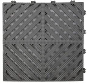 img 3 attached to RevTime Modular Interlocking Deck Tile 13"X13"X3/4" Heavy Duty For Garage Flooring, Car Washing Facility, Deck Floor (Pack Of 20), Gray
