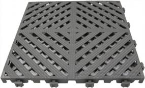 img 2 attached to RevTime Modular Interlocking Deck Tile 13"X13"X3/4" Heavy Duty For Garage Flooring, Car Washing Facility, Deck Floor (Pack Of 20), Gray
