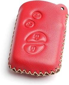 img 3 attached to WFMJ Leather For Lexus RX350 ES350 IS250 GX460 LX570 Remote Smart 4 Buttons Key Case Holder Cover Fob Chain (Red)