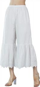 img 4 attached to Women'S Lace-Trimmed Cotton Cropped Sleep Shorts