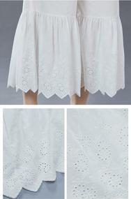img 1 attached to Women'S Lace-Trimmed Cotton Cropped Sleep Shorts