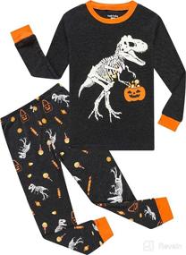 img 4 attached to Halloween Dinosaur Pajamas Little Sleepwear