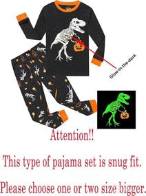 img 3 attached to Halloween Dinosaur Pajamas Little Sleepwear