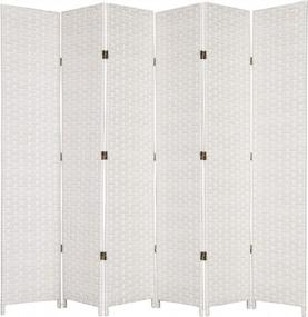 img 4 attached to Woven Privacy Screen: MyGift'S 6-Panel Folding Wood Room Divider In White