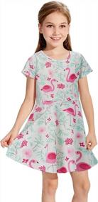 img 2 attached to Adorable Toddler Summer Dress: ALISISTER Short Sleeve Sundress For Little Girls