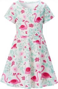 img 4 attached to Adorable Toddler Summer Dress: ALISISTER Short Sleeve Sundress For Little Girls