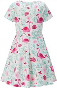 img 3 attached to Adorable Toddler Summer Dress: ALISISTER Short Sleeve Sundress For Little Girls