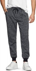 img 4 attached to Men'S Winter Fleece Jogger Pants By TSLA: Athletic Sports Sweatpants With Pockets For Running And Tapered Fit