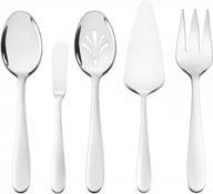 heware 5-piece stainless steel flatware set for elegant and easy serving logo