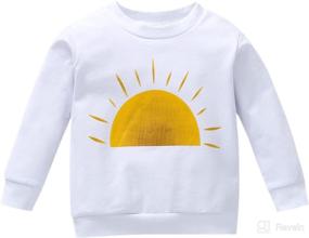 img 4 attached to Toddler Baby Crewneck Sweatshirt for Girls and Boys: Fall Long Sleeve Rainbow Floral and Polka Dot Pullover T-Shirt Sweater Outfit