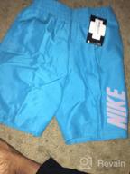 img 1 attached to Nike Boys' Solid Lap 🩲 Volley Short Swim Trunk with Big Logo review by Juan Grayson