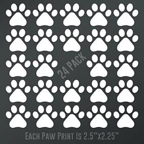 img 1 attached to 🐾 CMI DD895 Dog Paw Prints 24-Pack: Premium Quality White Vinyl Paw Decals, 2.5" x 2.25" Inches Each