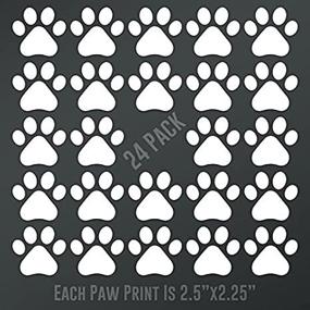 img 2 attached to 🐾 CMI DD895 Dog Paw Prints 24-Pack: Premium Quality White Vinyl Paw Decals, 2.5" x 2.25" Inches Each