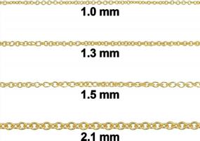 img 3 attached to 14K Yellow Gold Filled Or White Gold Filled Cable Chain Necklace For Women And Men (1Mm, 1.3Mm, 1.5Mm Or 2.1Mm - Sizes From 14 To 30 Inch Long)