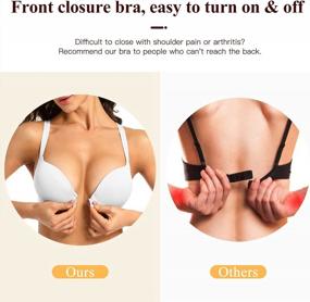 img 1 attached to Enhance Your Bust With YANDW'S Front Closure Push Up Bra - Thick Padded, Cross Back And Seamless Underwire For Added Comfort And Support