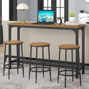 img 3 attached to 3-4 Piece HOMYSHOPY Bar Table Set With Stools - Counter Height Kitchen Table For Breakfast Nook, Living Room & Apartment (Brown)