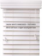 custom snow white embossed faux wood blinds - 2" premium quality cut to size (37" w x 36" l) by spotblinds logo