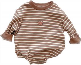 img 4 attached to Famuka Baby Romper Sweatshirt - Cotton Spring/Autumn Clothes For Boys & Girls!