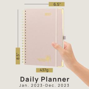 img 3 attached to POPRUN 2023 Planner Daily Weekly And Monthly 6.5" X 8.5" -Agenda 2023 With Hourly Schedule & Vertical Weekly Layout, Monthly Tabs & Calendars, Hardcover - Light Pink