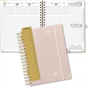 img 4 attached to POPRUN 2023 Planner Daily Weekly And Monthly 6.5" X 8.5" -Agenda 2023 With Hourly Schedule & Vertical Weekly Layout, Monthly Tabs & Calendars, Hardcover - Light Pink