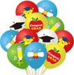 50 pack of kindergarten & preschool graduation balloons for class of 2022, congrats grad decoration supplies, latex graduate balloons for prom, kids classroom decors - 12 inches logo