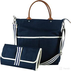 img 4 attached to 👜 Tag&Crew Multiple Pockets Diaper Tote: Durable Heavy Canvas, Changing Pad Included (15 x 17.5 x 5.25 Inches)