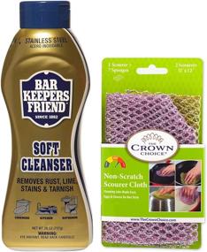 img 2 attached to 🧼 Top-rated Pot Cleaner Set: Bar Keepers Friend Soft Cleanser with Non Scratch Heavy Duty Scouring Cloth - Premium Quality, Multipurpose Solution for Stainless Steel, Rust, Made in USA & Korea