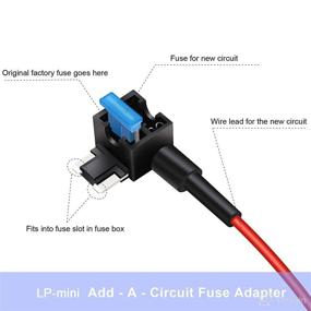 img 2 attached to 🔌 10 Pack Mini Low Profile Add-a-Circuit Fuse Tap ACS Miniature Piggy Back Blade Fuse Holder - 12V 24V, with 10A 15A 20A Fuse