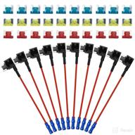 🔌 10 pack mini low profile add-a-circuit fuse tap acs miniature piggy back blade fuse holder - 12v 24v, with 10a 15a 20a fuse логотип