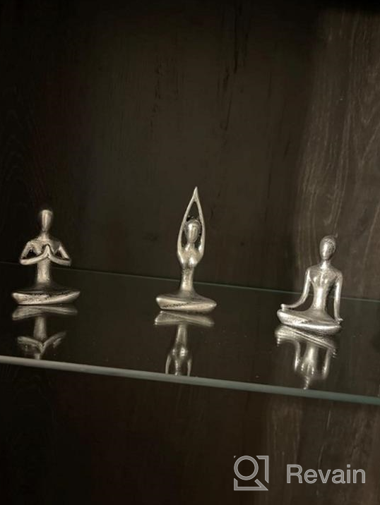 img 1 attached to OwMell Meditation Yoga Pose Statue, Ceramic Room Décor, Zen Yoga Figurine For Home Decoration Black Set Of 4 review by Chris Fisher