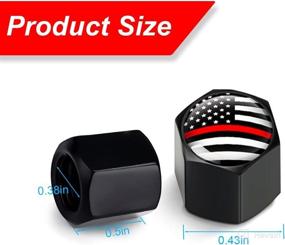 img 3 attached to 🚗 Enhance Your Ride with 4PCS American Flag Tire Valve Stem Caps - Anti-Rust, Airtight & Leakproof Wheel Accessories for Cars, Bikes, and Vehicles (Black/Red)