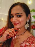 img 1 attached to Aheli Oxidised Kundan & Pearl-adorned Bollywood Chandbali Dangle Earrings - Indian Traditional Glam review by Heather Wood