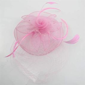 img 2 attached to 🌺 Organza Flower Fascinator: Women's Accessory for Derby and Special Occasions