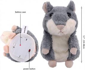 img 2 attached to Interactive Talking Hamster Stuffed Plush Toy - Yoego Gray - Repeats And Mimics Your Voice - Great Gift For Kids Age 3+