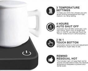 img 2 attached to ANBANGLIN Auto Shut Off Coffee Warmer For Desk: Mug Warmer For Coffee, Tea, And Wax Cups, Heating Plate For Hot Beverages (Black - Mug Not Included)