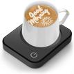 anbanglin auto shut off coffee warmer for desk: mug warmer for coffee, tea, and wax cups, heating plate for hot beverages (black - mug not included) logo