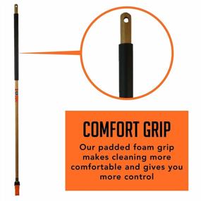 img 3 attached to SWOPT Premium Cotton Mop + 60" EVA Foam Comfort Grip Wooden Handle, Combo — Mop Head With Long Handle Interchangeable With All SWOPT Cleaning Products — Mop Safe For Wood, Laminate Or Tile