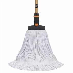 img 4 attached to SWOPT Premium Cotton Mop + 60" EVA Foam Comfort Grip Wooden Handle, Combo — Mop Head With Long Handle Interchangeable With All SWOPT Cleaning Products — Mop Safe For Wood, Laminate Or Tile
